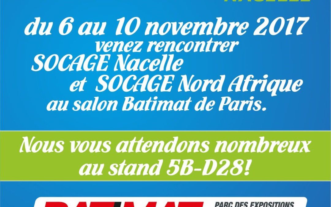 Socage Nacelle e Socage Nord Afrique al Batimat 2017